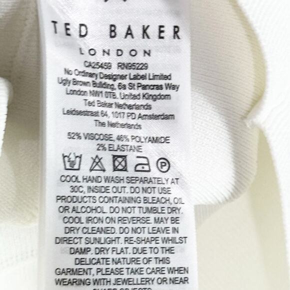 Ted Baker Short Puffed Sleeve Engineered Skirt Dress Crewneck Size 1/ XS NWT - Picture 10 of 14